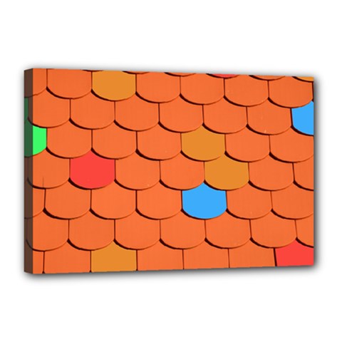 Phone Wallpaper Roof Roofing Tiles Roof Tiles Canvas 18  X 12  (stretched) by artworkshop