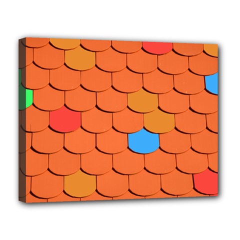 Phone Wallpaper Roof Roofing Tiles Roof Tiles Canvas 14  X 11  (stretched) by artworkshop