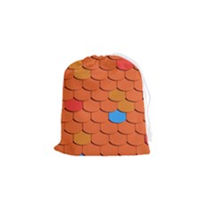 Phone Wallpaper Roof Roofing Tiles Roof Tiles Drawstring Pouch (small) by artworkshop