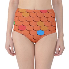 Phone Wallpaper Roof Roofing Tiles Roof Tiles Classic High-waist Bikini Bottoms by artworkshop