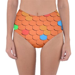 Phone Wallpaper Roof Roofing Tiles Roof Tiles Reversible High-waist Bikini Bottoms by artworkshop