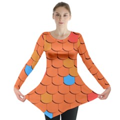 Phone Wallpaper Roof Roofing Tiles Roof Tiles Long Sleeve Tunic  by artworkshop