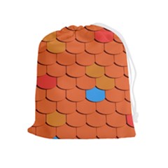 Phone Wallpaper Roof Roofing Tiles Roof Tiles Drawstring Pouch (xl) by artworkshop