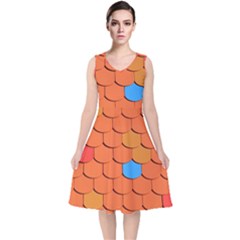 Phone Wallpaper Roof Roofing Tiles Roof Tiles V-neck Midi Sleeveless Dress  by artworkshop