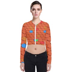 Phone Wallpaper Roof Roofing Tiles Roof Tiles Long Sleeve Zip Up Bomber Jacket by artworkshop