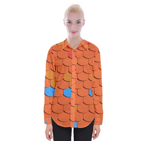 Phone Wallpaper Roof Roofing Tiles Roof Tiles Womens Long Sleeve Shirt by artworkshop