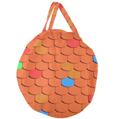 Phone Wallpaper Roof Roofing Tiles Roof Tiles Giant Round Zipper Tote by artworkshop