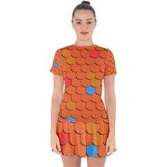 Phone Wallpaper Roof Roofing Tiles Roof Tiles Drop Hem Mini Chiffon Dress by artworkshop