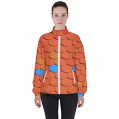 Phone Wallpaper Roof Roofing Tiles Roof Tiles Women s High Neck Windbreaker by artworkshop