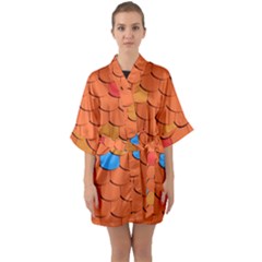 Phone Wallpaper Roof Roofing Tiles Roof Tiles Half Sleeve Satin Kimono  by artworkshop