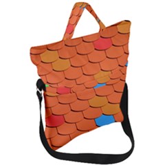 Phone Wallpaper Roof Roofing Tiles Roof Tiles Fold Over Handle Tote Bag by artworkshop