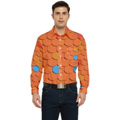 Phone Wallpaper Roof Roofing Tiles Roof Tiles Men s Long Sleeve Pocket Shirt  by artworkshop