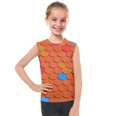 Phone Wallpaper Roof Roofing Tiles Roof Tiles Kids  Mesh Tank Top by artworkshop