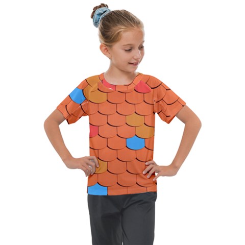 Phone Wallpaper Roof Roofing Tiles Roof Tiles Kids  Mesh Piece Tee by artworkshop