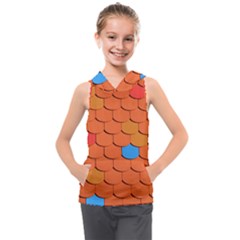 Phone Wallpaper Roof Roofing Tiles Roof Tiles Kids  Sleeveless Hoodie by artworkshop