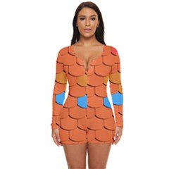 Phone Wallpaper Roof Roofing Tiles Roof Tiles Long Sleeve Boyleg Swimsuit by artworkshop