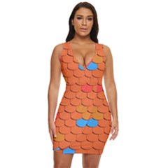 Phone Wallpaper Roof Roofing Tiles Roof Tiles Draped Bodycon Dress by artworkshop