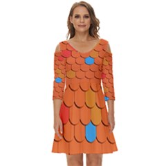 Phone Wallpaper Roof Roofing Tiles Roof Tiles Shoulder Cut Out Zip Up Dress by artworkshop