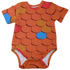 Phone Wallpaper Roof Roofing Tiles Roof Tiles Baby Short Sleeve Onesie Bodysuit by artworkshop