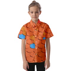 Phone Wallpaper Roof Roofing Tiles Roof Tiles Kids  Short Sleeve Shirt by artworkshop