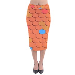 Phone Wallpaper Roof Roofing Tiles Roof Tiles Velvet Midi Pencil Skirt by artworkshop