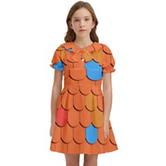 Phone Wallpaper Roof Roofing Tiles Roof Tiles Kids  Bow Tie Puff Sleeve Dress by artworkshop