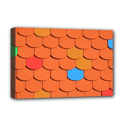 Phone Wallpaper Roof Roofing Tiles Roof Tiles Deluxe Canvas 18  X 12  (stretched) by artworkshop