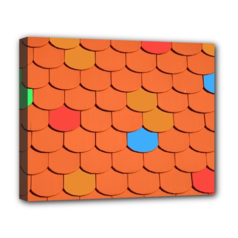 Phone Wallpaper Roof Roofing Tiles Roof Tiles Deluxe Canvas 20  X 16  (stretched) by artworkshop