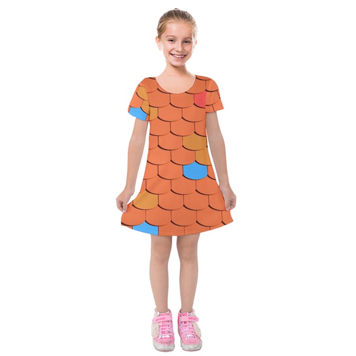 Phone Wallpaper Roof Roofing Tiles Roof Tiles Kids  Short Sleeve Velvet Dress