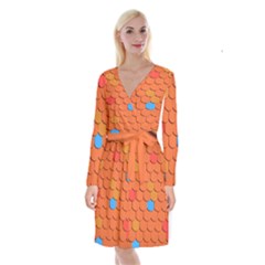 Phone Wallpaper Roof Roofing Tiles Roof Tiles Long Sleeve Velvet Front Wrap Dress by artworkshop