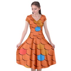 Phone Wallpaper Roof Roofing Tiles Roof Tiles Cap Sleeve Wrap Front Dress by artworkshop