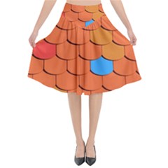 Phone Wallpaper Roof Roofing Tiles Roof Tiles Flared Midi Skirt by artworkshop