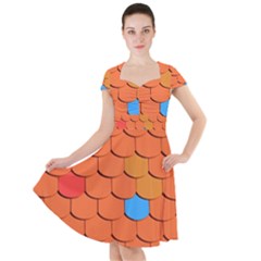 Phone Wallpaper Roof Roofing Tiles Roof Tiles Cap Sleeve Midi Dress by artworkshop