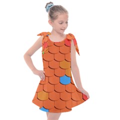 Phone Wallpaper Roof Roofing Tiles Roof Tiles Kids  Tie Up Tunic Dress by artworkshop