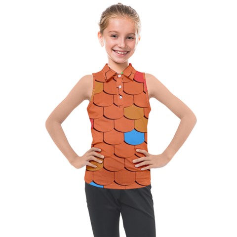 Phone Wallpaper Roof Roofing Tiles Roof Tiles Kids  Sleeveless Polo Tee by artworkshop