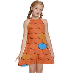 Phone Wallpaper Roof Roofing Tiles Roof Tiles Kids  Halter Collar Waist Tie Chiffon Dress