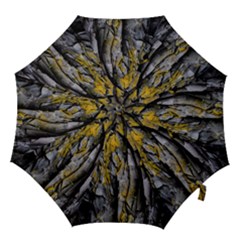 Rock Wall Crevices Geology Pattern Shapes Texture Hook Handle Umbrellas (large) by artworkshop