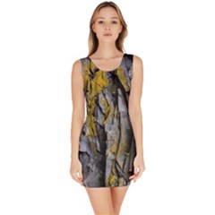 Rock Wall Crevices Geology Pattern Shapes Texture Bodycon Dress by artworkshop