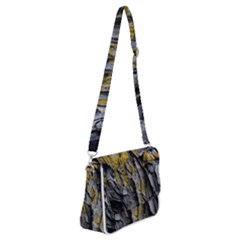 Rock Wall Crevices Geology Pattern Shapes Texture Shoulder Bag With Back Zipper by artworkshop