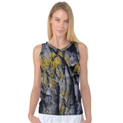 Rock Wall Crevices Geology Pattern Shapes Texture Women s Basketball Tank Top by artworkshop