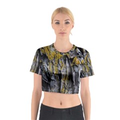 Rock Wall Crevices Geology Pattern Shapes Texture Cotton Crop Top by artworkshop