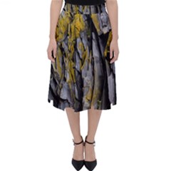 Rock Wall Crevices Geology Pattern Shapes Texture Classic Midi Skirt by artworkshop