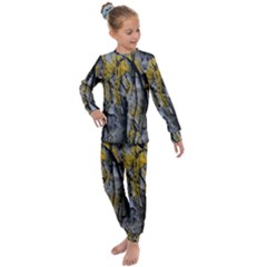 Rock Wall Crevices Geology Pattern Shapes Texture Kids  Long Sleeve Set  by artworkshop