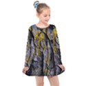 Rock Wall Crevices Geology Pattern Shapes Texture Kids  Long Sleeve Dress View1