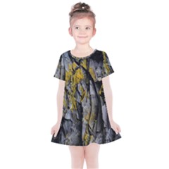 Rock Wall Crevices Geology Pattern Shapes Texture Kids  Simple Cotton Dress by artworkshop