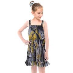 Rock Wall Crevices Geology Pattern Shapes Texture Kids  Overall Dress by artworkshop