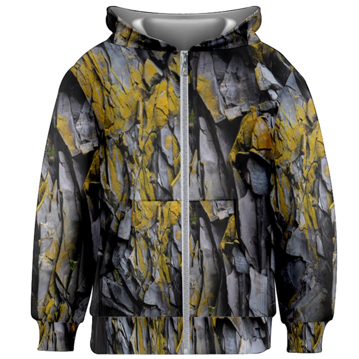 Rock Wall Crevices Geology Pattern Shapes Texture Kids  Zipper Hoodie Without Drawstring