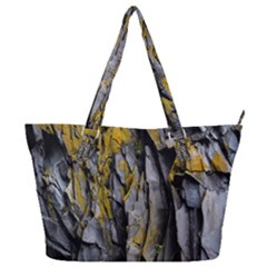 Rock Wall Crevices Geology Pattern Shapes Texture Full Print Shoulder Bag by artworkshop