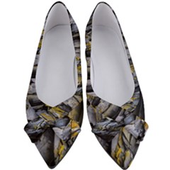 Rock Wall Crevices Geology Pattern Shapes Texture Women s Bow Heels by artworkshop