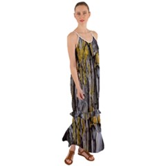 Rock Wall Crevices Geology Pattern Shapes Texture Cami Maxi Ruffle Chiffon Dress by artworkshop